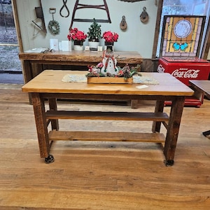 Rolling Kitchen Island Made of Reclaimed Barn Wood, Made to Order image 7