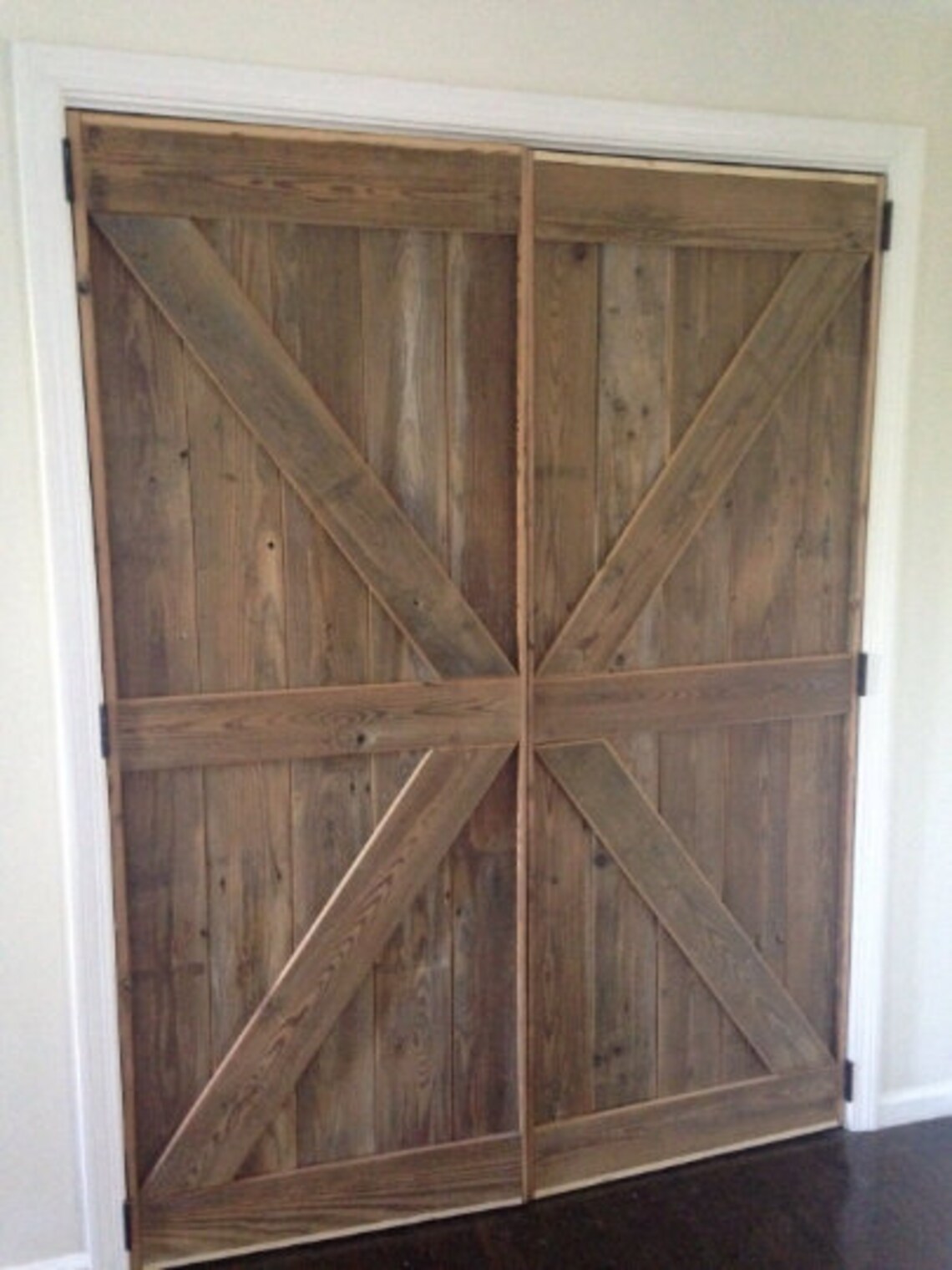 British Brace Barn Door Room Divider Made From Reclaimed Pine Etsy