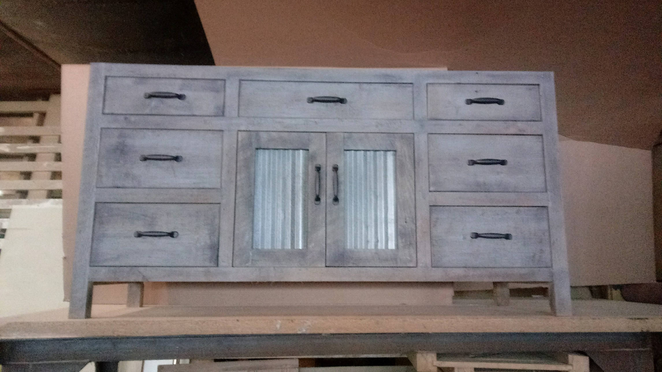 Rustic Gray Vanity With Reclaimed Pine Barn Wood and Metal Etsy