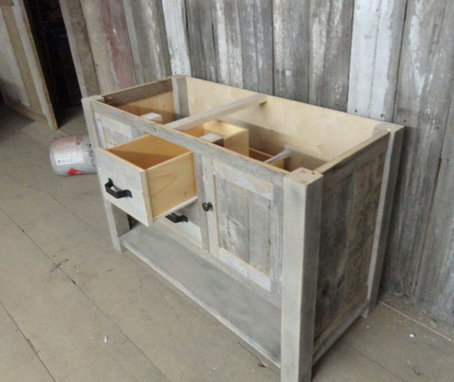 Rustic Gray Vanity Made to Order From Reclaimed Pine Barn Etsy