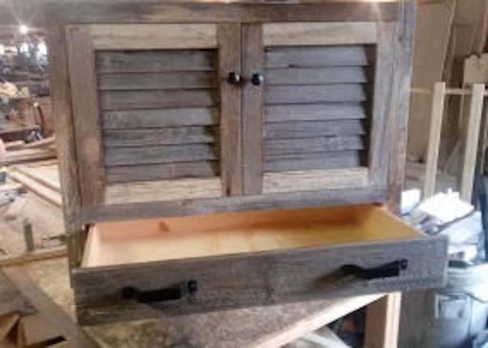 Bathroom Vanity With Louver Doors Made to Order From Etsy