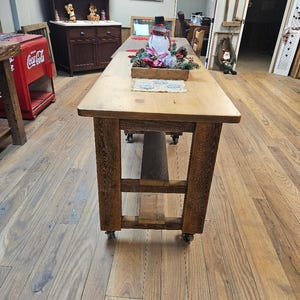 Rolling Kitchen Island Made of Reclaimed Barn Wood, Made to Order image 11
