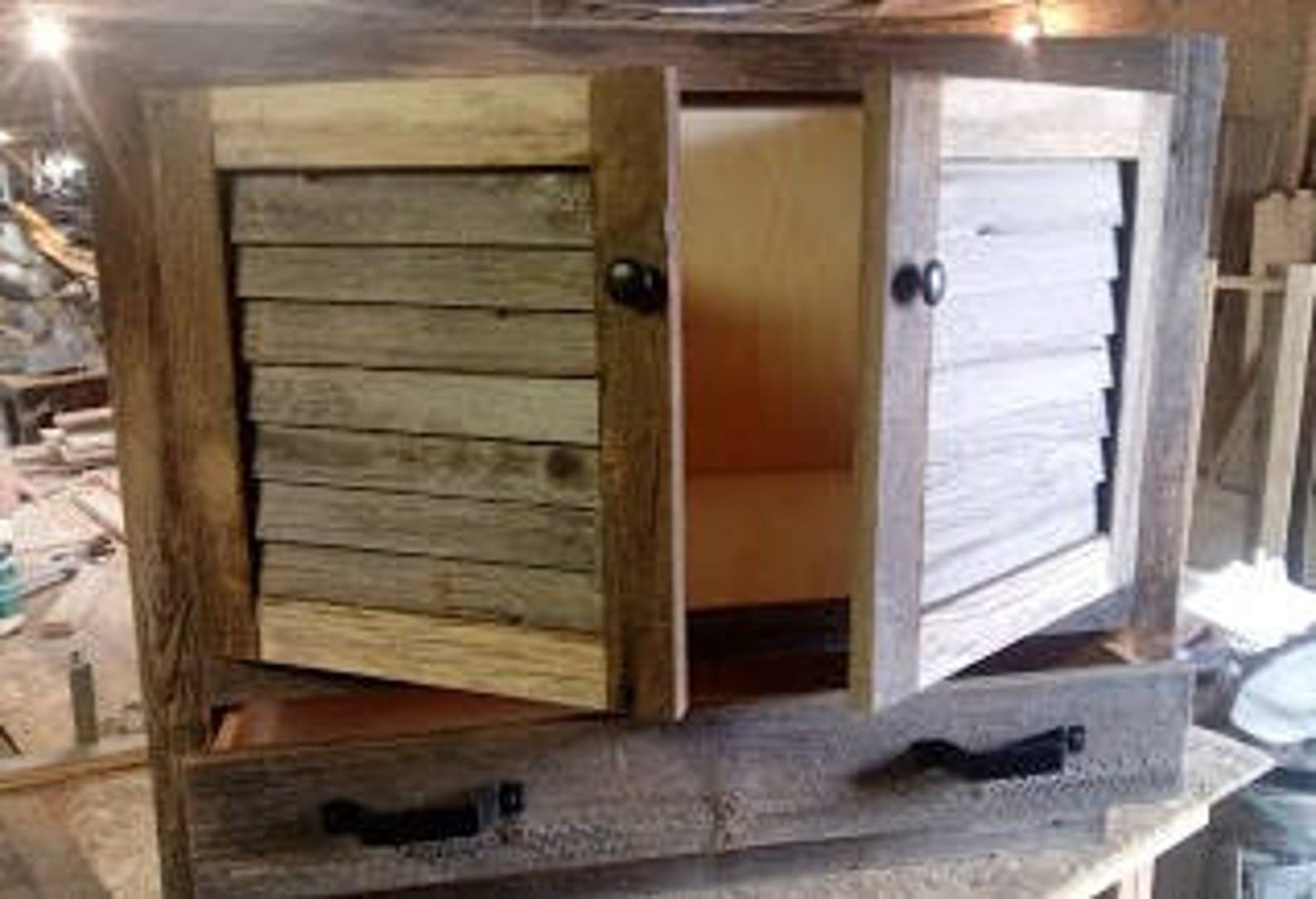 Bathroom Vanity With Louver Doors Made to Order From Etsy