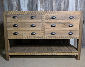 Rustic Bathroom Vanity made from Reclaimed Pine Barn Wood, Industrial Style Kirker