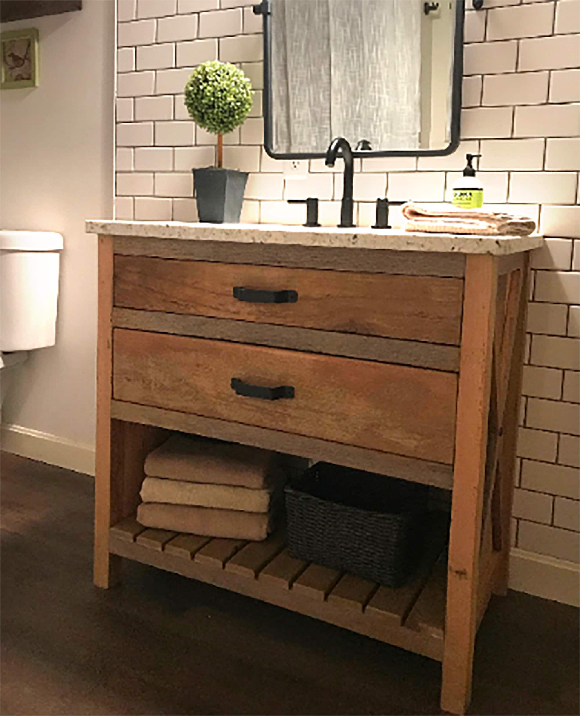 Bathroom Vanity With X Braces Made From Reclaimed Pine Barn Etsy