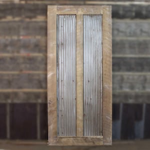 Rustic Door Made of Antique Corrugated Metal and Reclaimed Pine Barn Wood , Many Sizes, Made to Order