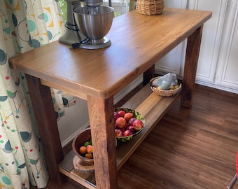 Rustic Kitchen Island Made From Reclaimed Pine Barnwood, Made to Order