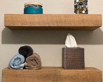 Floating Shelf, Made from reclaimed barn wood, Pricing by lineal foot, Various dimensions available