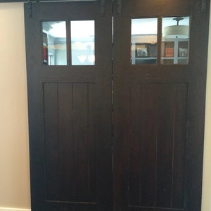 Barn Doors with Windows, Made From Reclaimed Oak Barnwood, Many Sizes, Made to Order image 3