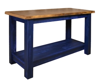 Kitchen Island, Painted Your Choice of Color, Natural wood top, Custom sizes