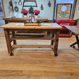 Rolling Kitchen Island Made of Reclaimed Barn Wood, Made to Order image 10
