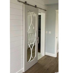 Door with Full Length Mirror and Trellis Grilles, Made to Order