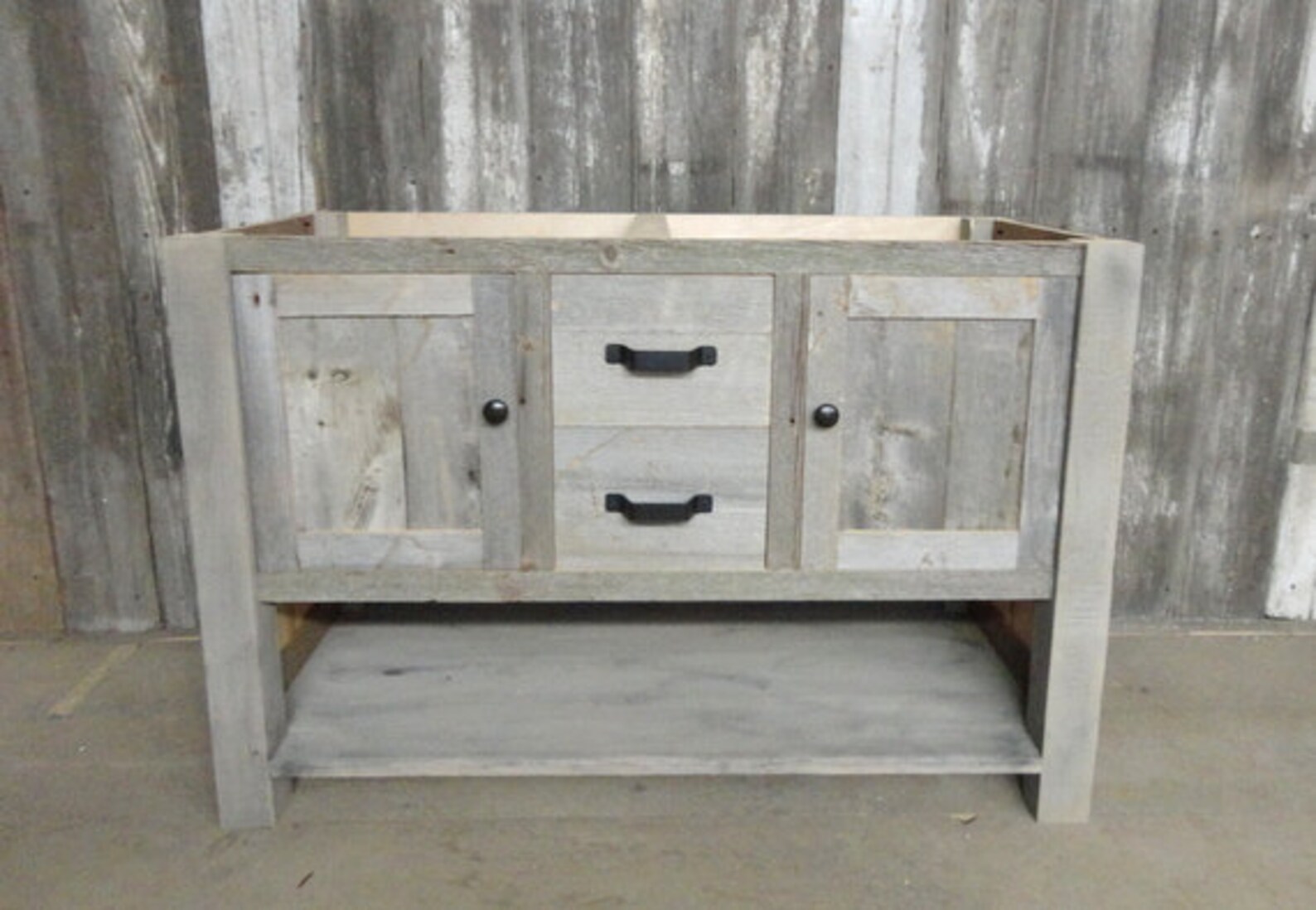 Rustic Gray Vanity Made to Order From Reclaimed Pine Barn Etsy