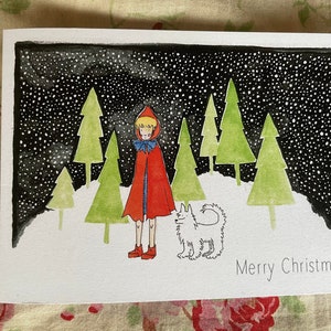 Pack of 6 nordic-style watercolour Christmas cards
