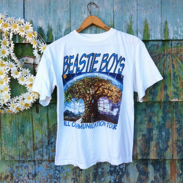 Vintage 90's BEASTIE BOYS Tour Shirt Tree of Life Graphic Super Rare Original Ill Comunication Hip Hop Grunge Punk Large USA Made 80's