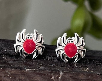 Nickel & Lead Free Sterling Silver Spider Studs // Halloween Studs