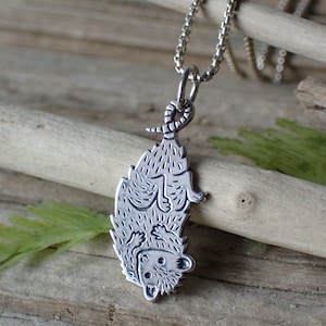 Sterling Silver Possum Necklace made from Recycled Silver