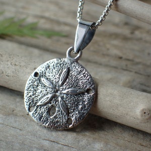 Sterling Silver Sand Dollar Necklace made from Recycled Silver