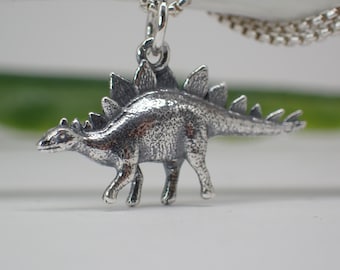 Sterling Silver Stegosaurus Dinosaur Charm made from Recycled Silver