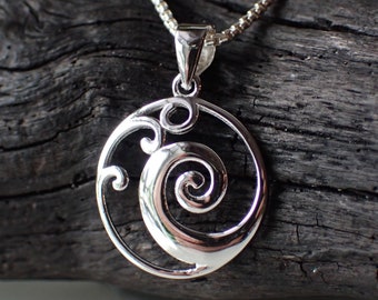 Sterling Silver Wave Necklace / Beach Necklace / Ocean Jewelry / Nautical Jewelry