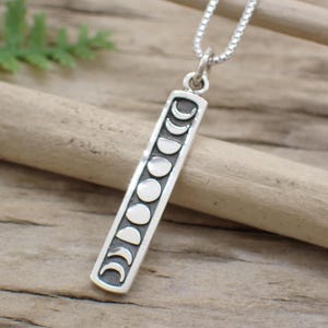 Sterling Silver Moon Phase Necklace made from Recycled Silver