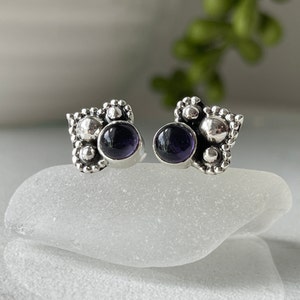 Amethyst Sterling Silver Stud Earrings
