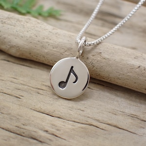 Sterling Silver Music Note Charm made from Recycled Silver