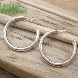 Sterling Silver Simple Hoop Earrings