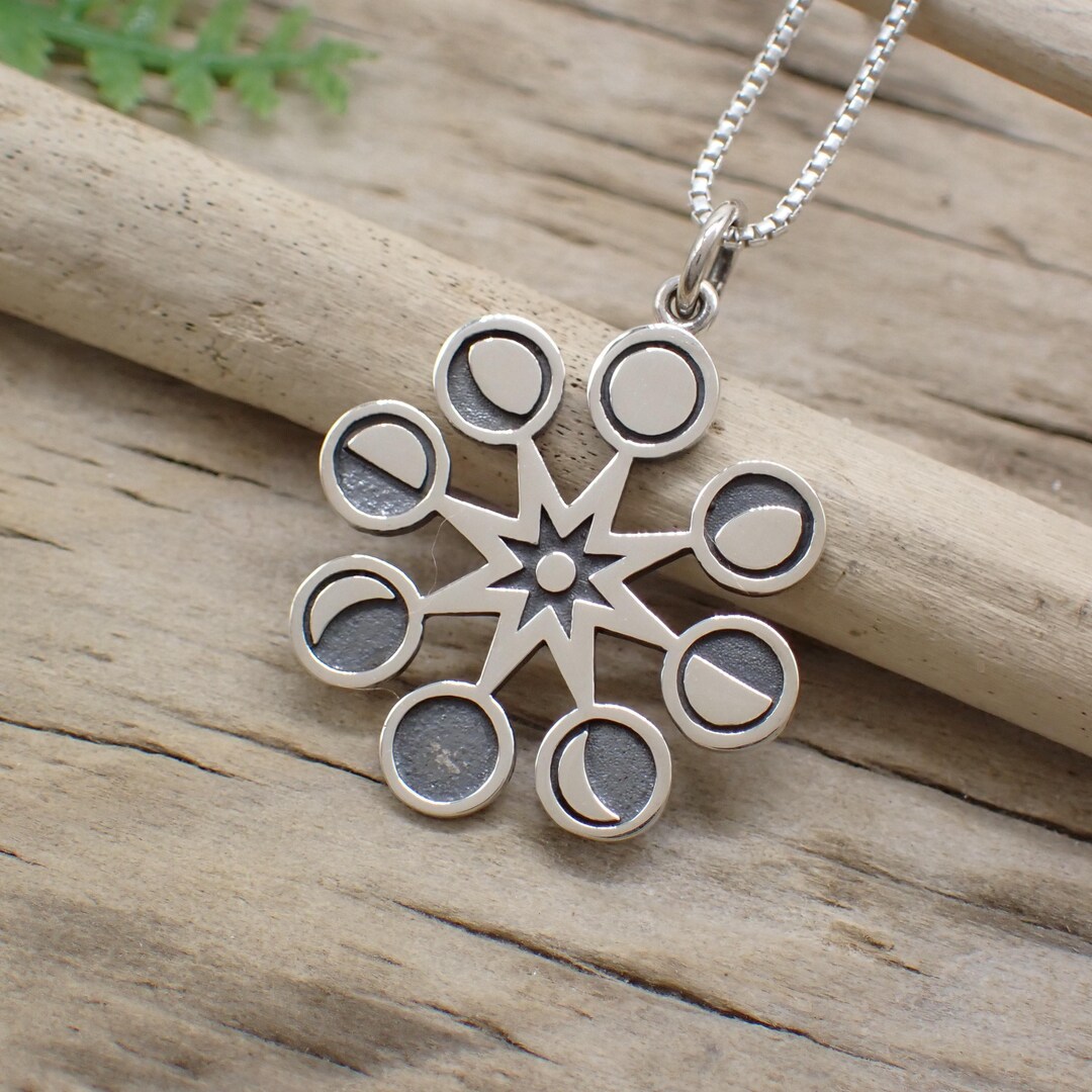Sterling Silver Moon Phase Necklace Made From Recycled Silver - Etsy