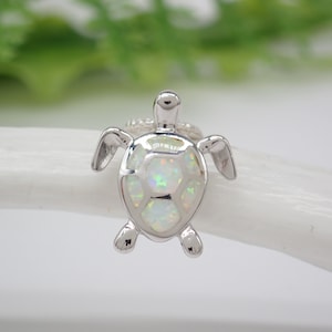 Sterling Silver Opal Turtle Charm