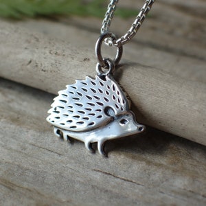 Sterling Silver Hedgehog Necklace made from Recycled Silver