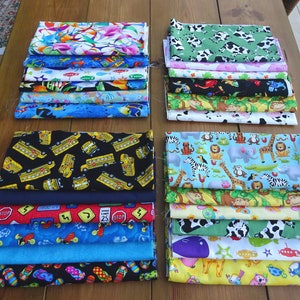 FQ Bundles Cotton Quilting Fabric Themed Designs Animals Fish Novelty 6 Fat Quarters each
