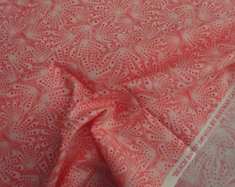 Pfirsich rosa Muscheln Quilting Baumwollstoff, Hoffman 'Beach Babes' 40x44"