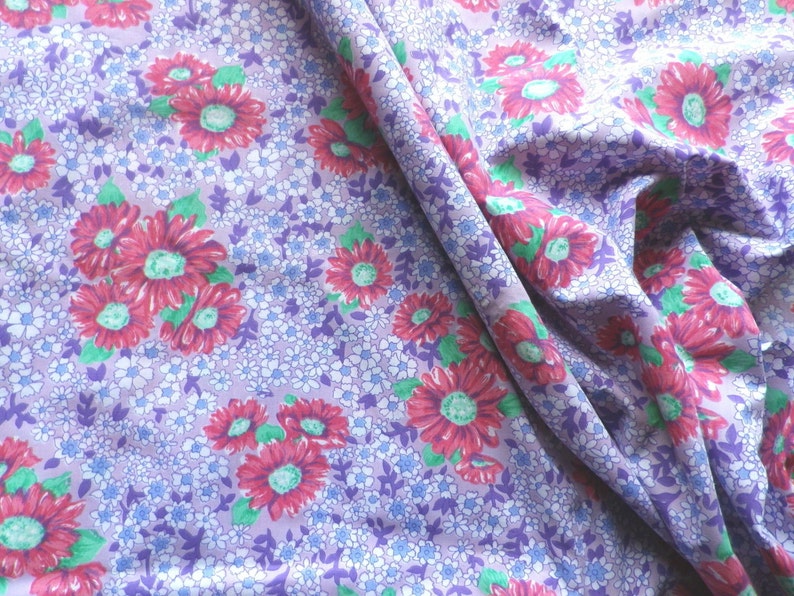 Vintage 1940s Narrow Width Brushed Cotton Dress Making Fabric Abstract per Yard