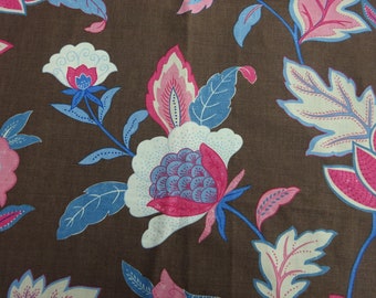 Vintage Osborne & Little Linen Interiors Fabric Brown 'Palacio' 36"L x 56"W