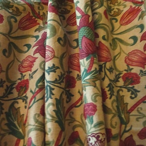 Pair Vintage Liberty 'Evenlode' Linen Cottage Curtains Unlined 47"L x 48"W
