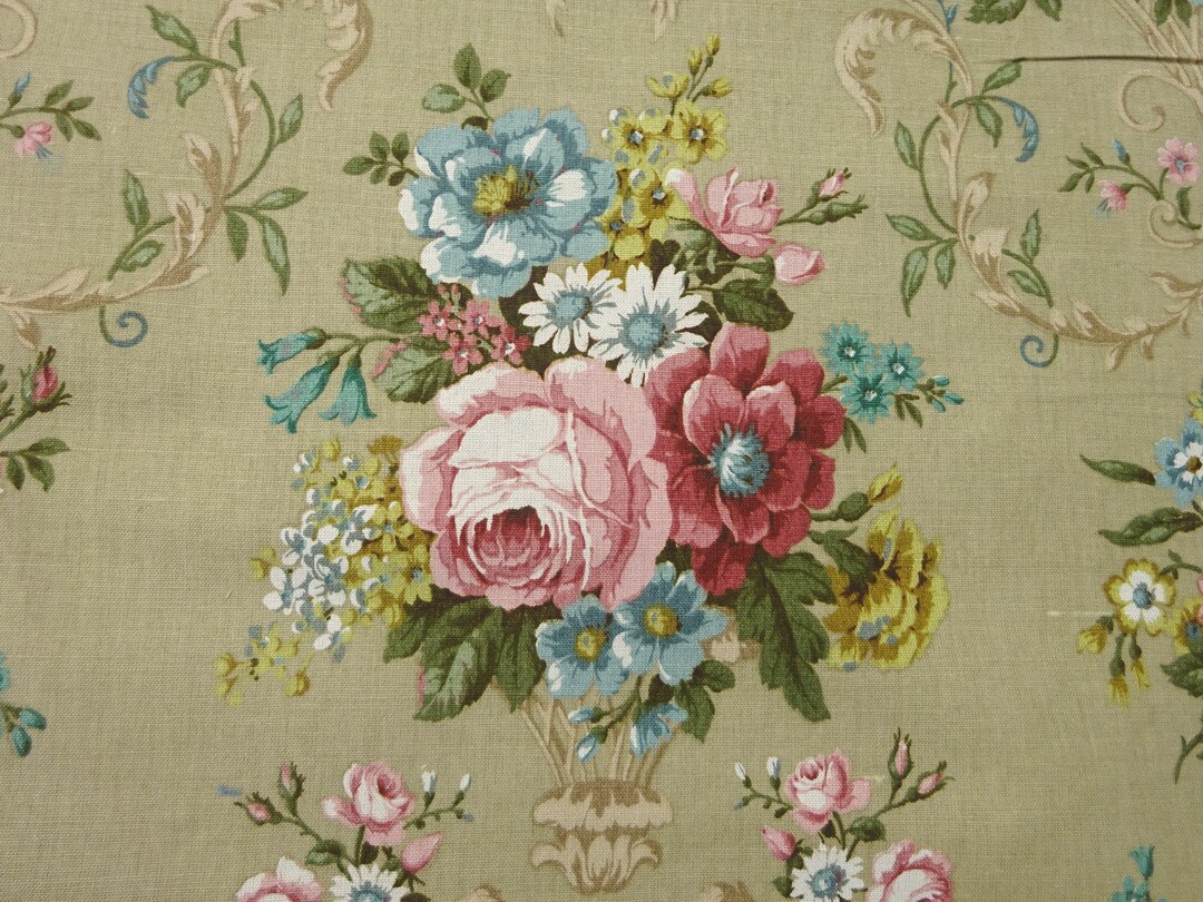 Vintage Sanderson 1950s Linen Union Interiors Fabric Etsy UK