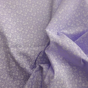 Vintage Cotton Dress/ Craft Fabric Mauve White Floral 40&quot; L x 31&quot; W