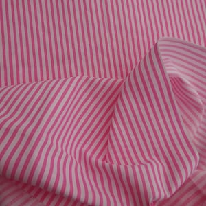 Vintage Pink Candy Striped Cotton Dress Making or Interiors Fabric per yard 36&quot; L x 46&quot;W