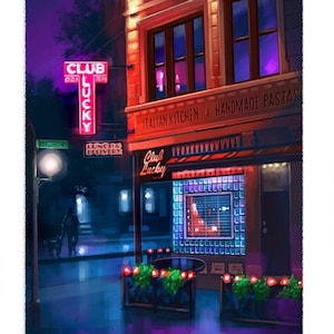 Chicago art - Club Lucky - Painting of Club Lucky