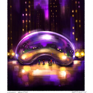 Chicago art - Chicago Bean - painting