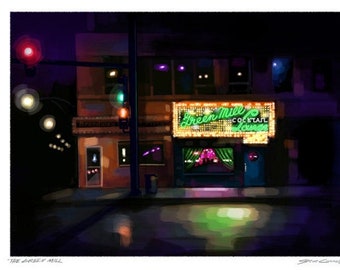 Chicago art - The Green Mill - Painting of the famous Green Mill Jazz club in Chicago