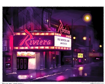 Chicago art - Riviera Theatre - painting