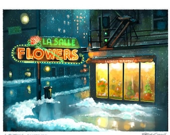 Chicago art - Painting of LaSalle Flowers