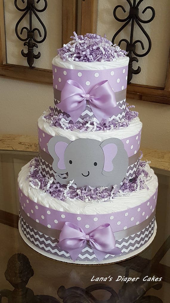 elephant diaper cake for girl