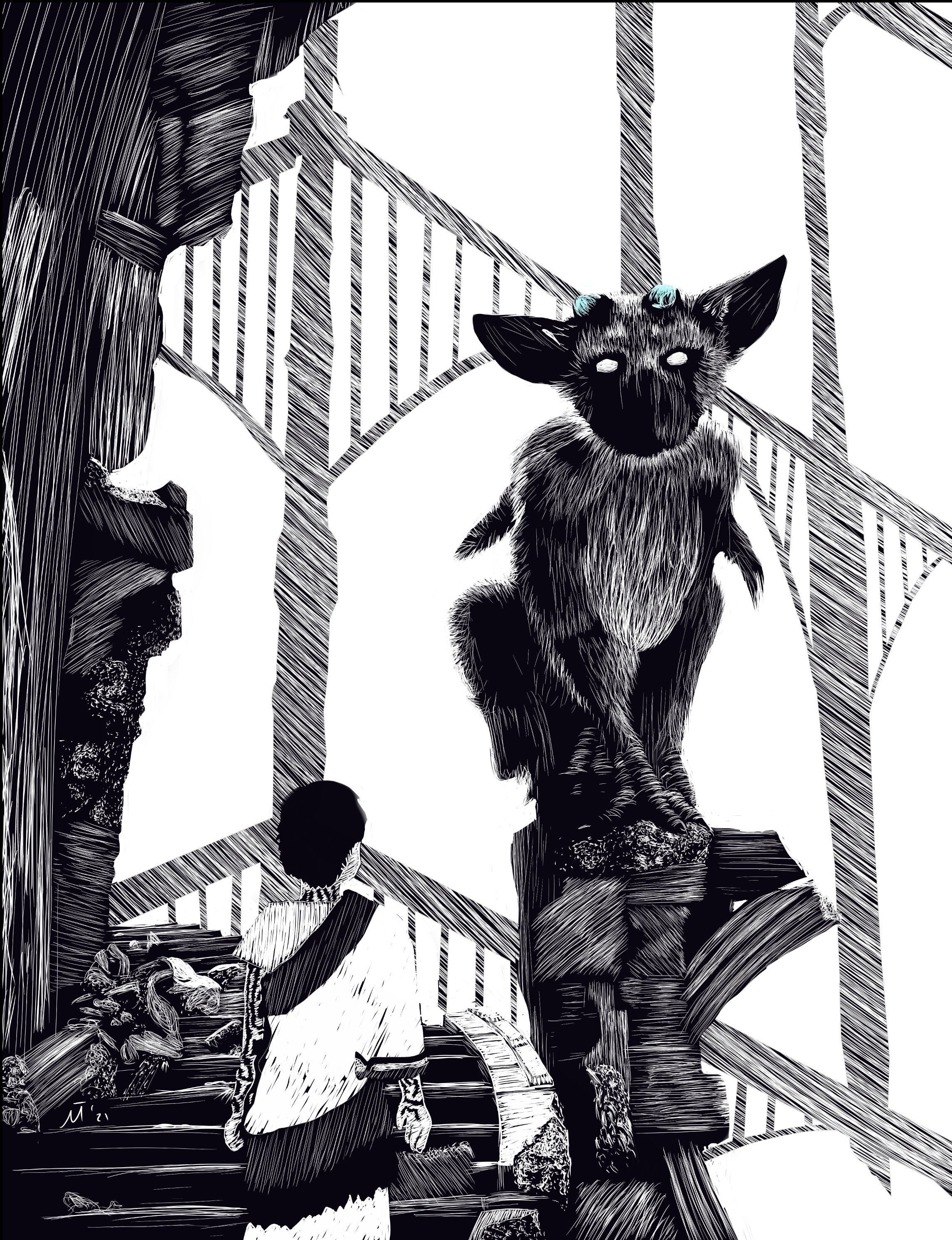 The Last Guardian Trico Art Print