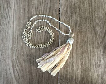 Sari Ribbon Tassel Necklace - Romance