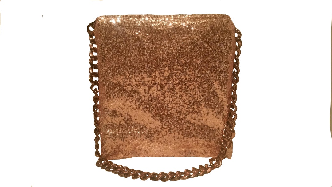 Purple & Gold Sequin Bag Strap