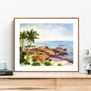 Beach Watercolor Painting, Watercolors paintings original, Beach, Sunshine, Sea, Goa, India - 9"x12" Watercolor on paper.