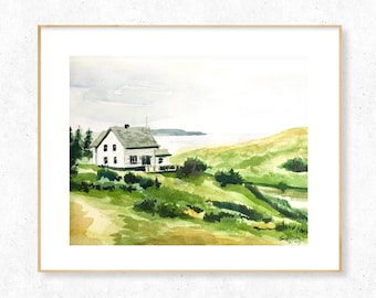 Canadian Art Print / Cape Breton Island / Watercolor Painting / Nova Scotia